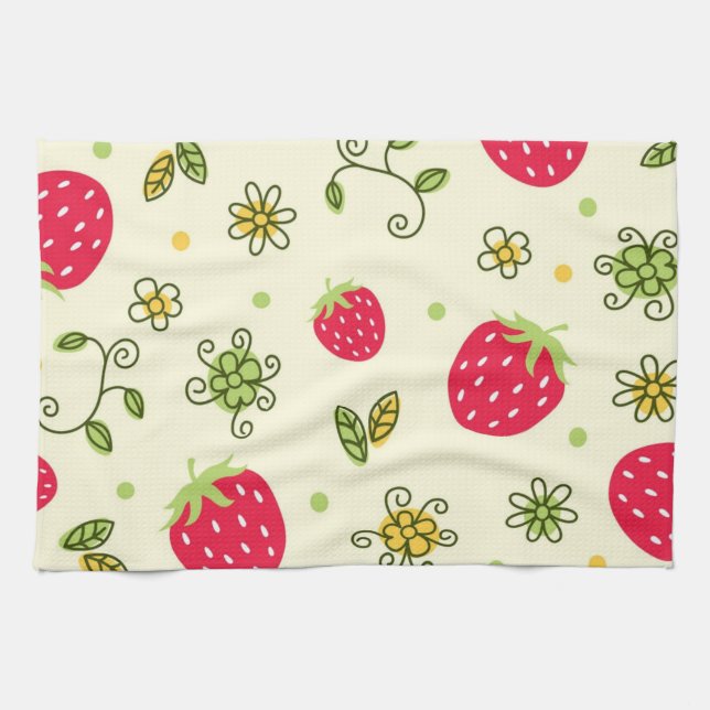 Strawberry pattern kitchen towel (Horizontal)