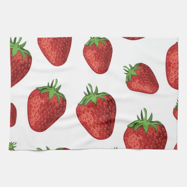 Strawberry pattern kitchen towel (Horizontal)