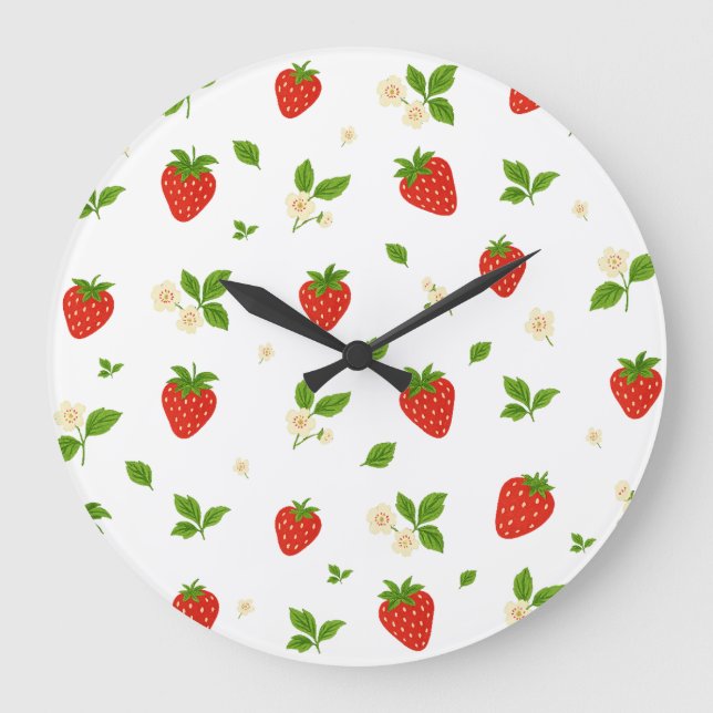 Strawberry Pattern Kitchen Wall Clock (Front)