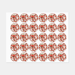 Strawberry pattern labels