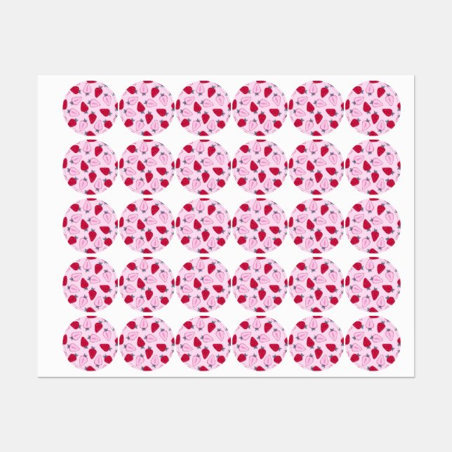 Strawberry pattern labels (Sheet)