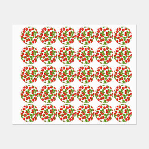 Strawberry pattern labels