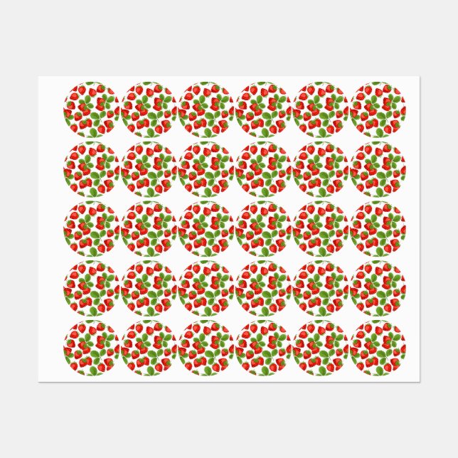 Strawberry pattern labels (Sheet)