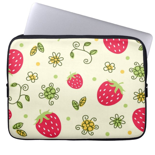 Strawberry pattern laptop sleeve (Front)