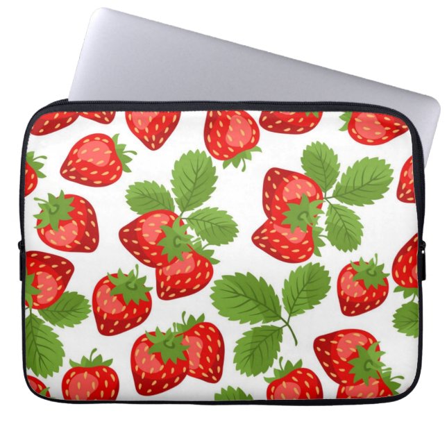 Strawberry pattern laptop sleeve (Front)