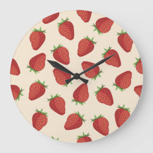 Strawberry pattern large clock