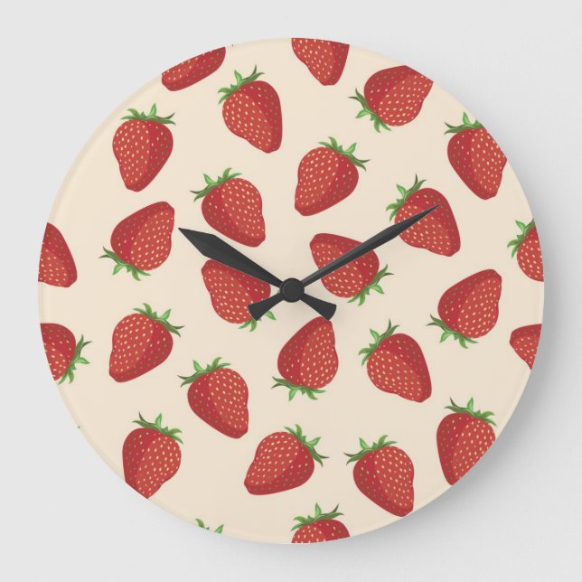 Strawberry pattern large clock (Front)