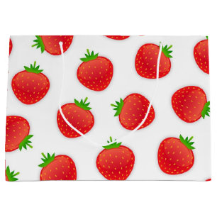 Strawberry pattern large gift bag