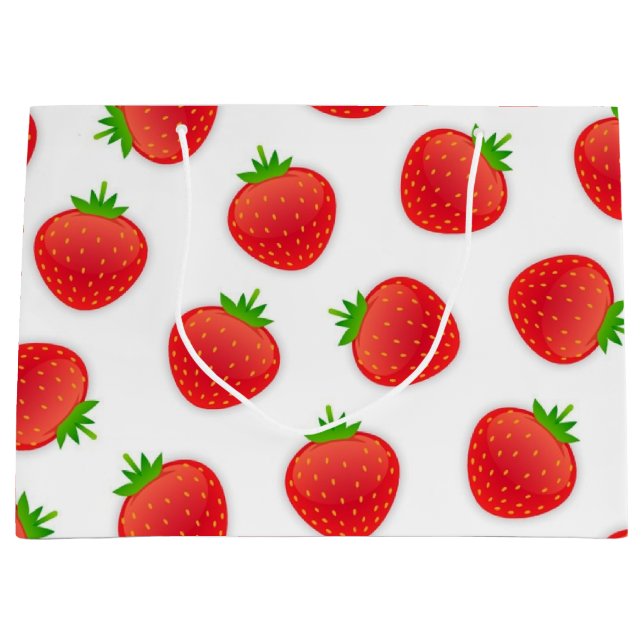 Strawberry pattern large gift bag (Front)