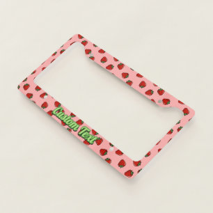 Strawberry Pattern License Plate Frame