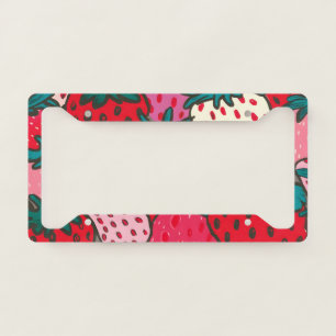 Strawberry Pattern License Plate Frame