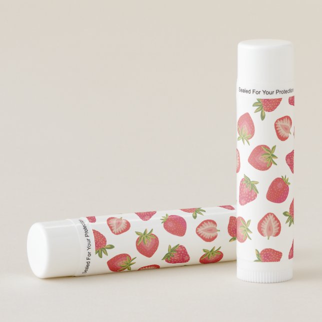 Strawberry pattern lip balm (Front)