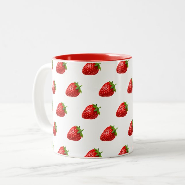 Strawberry Pattern Mug (Front Left)