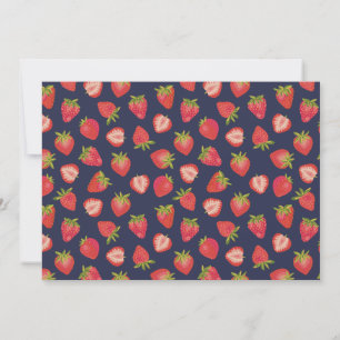 Strawberry pattern Name Note Card