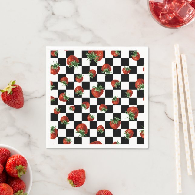 Strawberry Pattern Napkins (Insitu)