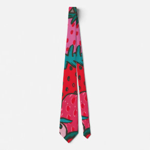 Strawberry Pattern Neck Tie