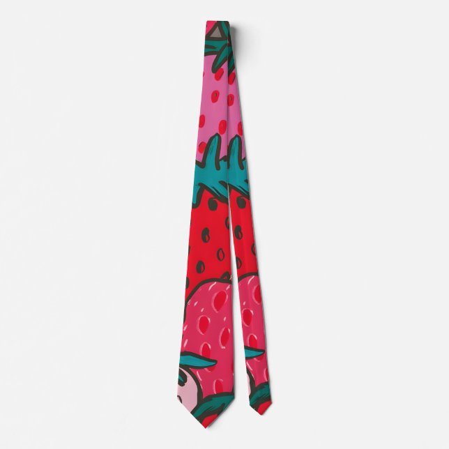 Strawberry Pattern Neck Tie (Front)