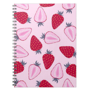 Strawberry pattern notebook