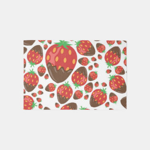 Strawberry pattern outdoor rug