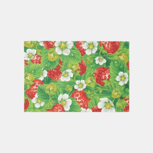 Strawberry pattern outdoor rug