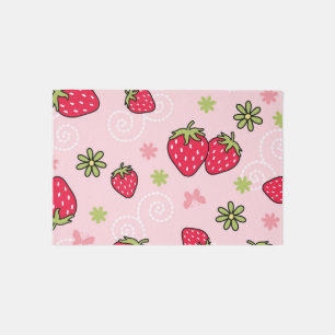 Strawberry pattern outdoor rug