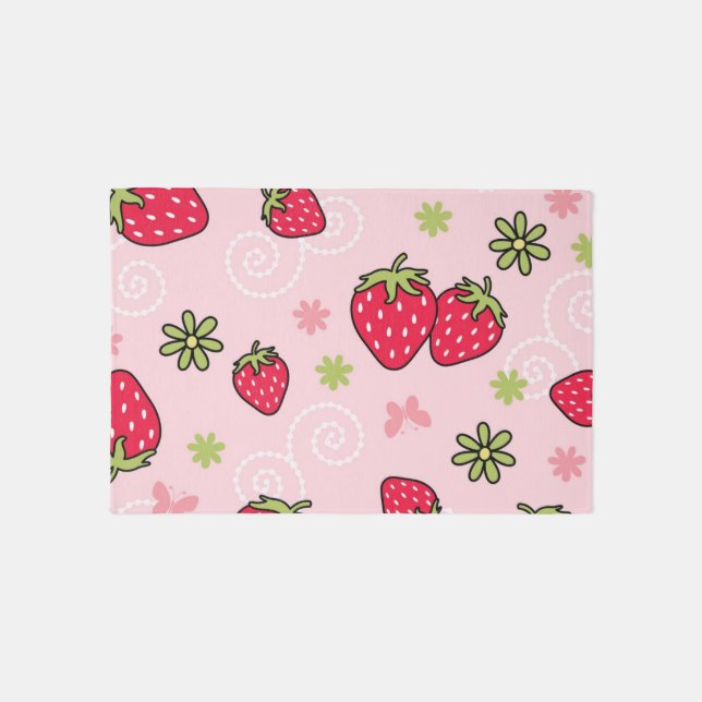 Strawberry pattern outdoor rug (Front)