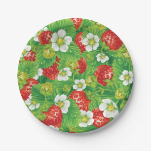 Strawberry pattern paper plates