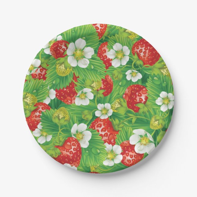 Strawberry pattern paper plates (Front)