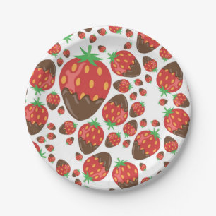 Strawberry pattern paper plates