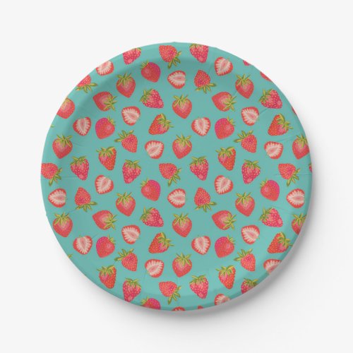 Strawberry pattern paper plates