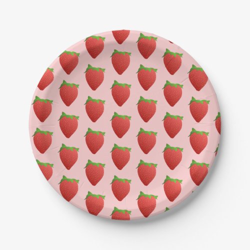 Strawberry Pattern Paper Plates