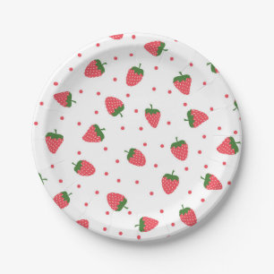 Strawberry pattern paper plates