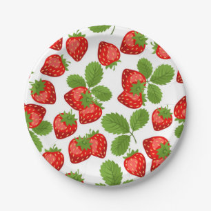Strawberry pattern paper plates