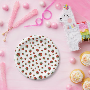 Strawberry Pattern Paper Plates