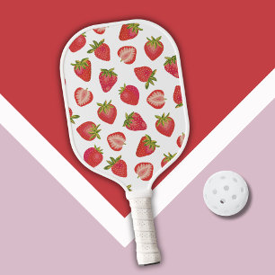Strawberry pattern pickleball paddle