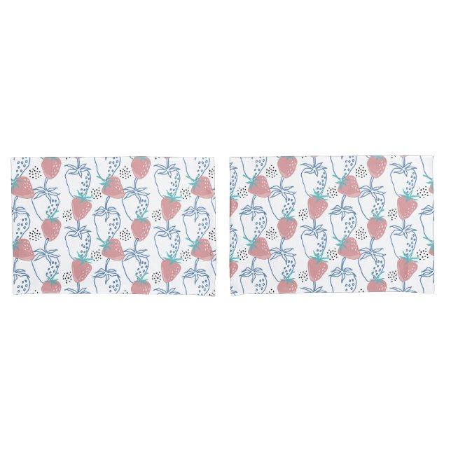 ٍStrawberry Pattern Pillow Case (Front-Set)