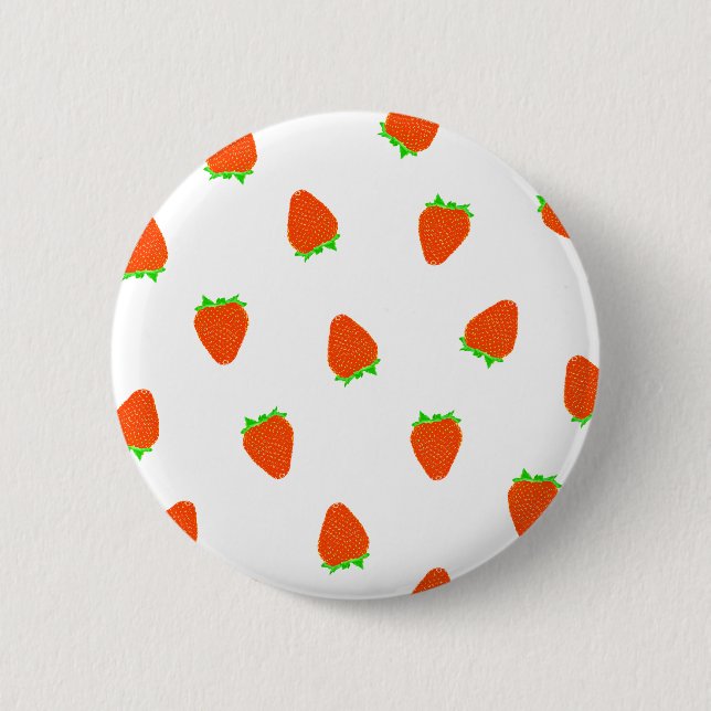 strawberry pattern pinback button (Front)