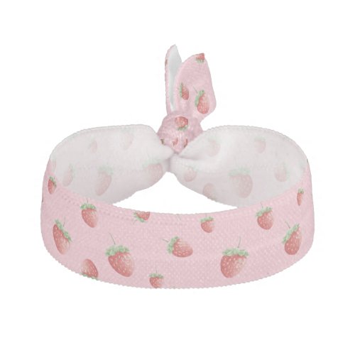 Strawberry Pattern Pink Elastic Hair Tie