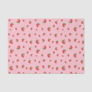 Strawberry Pattern Pink Tissue Paper
