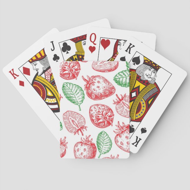 Strawberry pattern poker cards (Back)