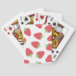 Strawberry pattern poker cards