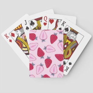 Strawberry pattern poker cards