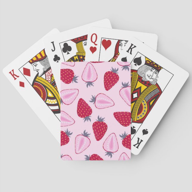Strawberry pattern poker cards (Back)