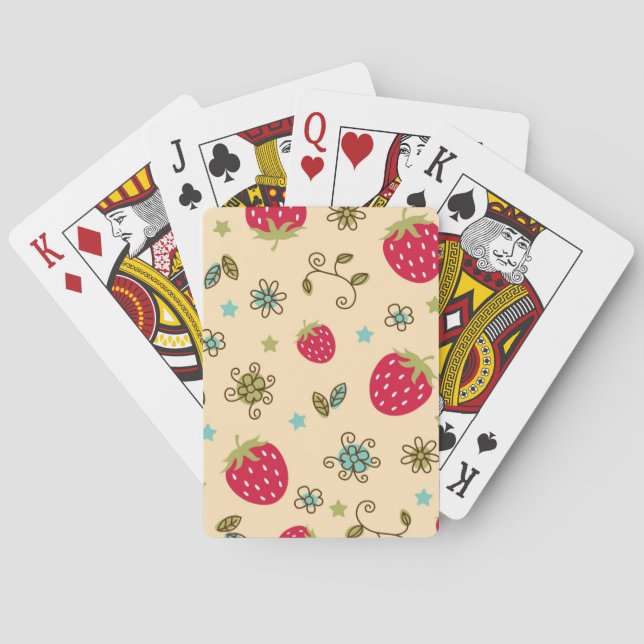 Strawberry pattern poker cards (Back)