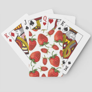 Strawberry pattern poker cards