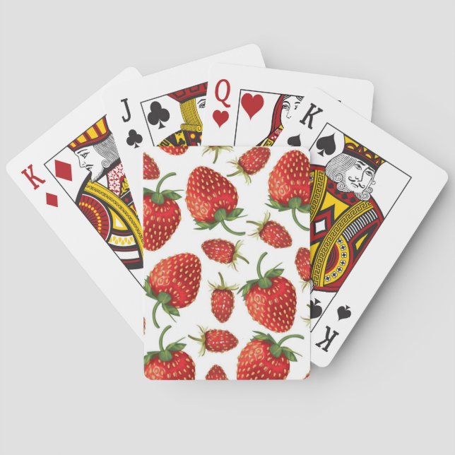 Strawberry pattern poker cards (Back)
