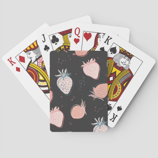 Strawberry pattern poker cards (Back)