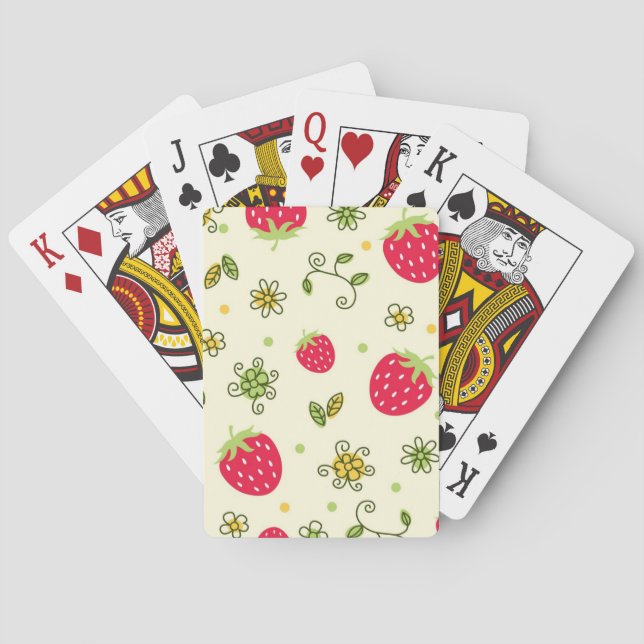 Strawberry pattern poker cards (Back)