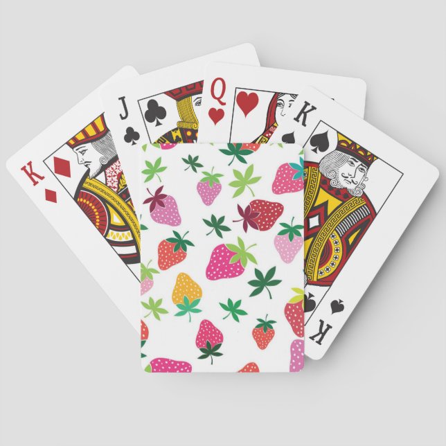 Strawberry pattern poker cards (Back)