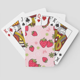 Strawberry pattern poker cards